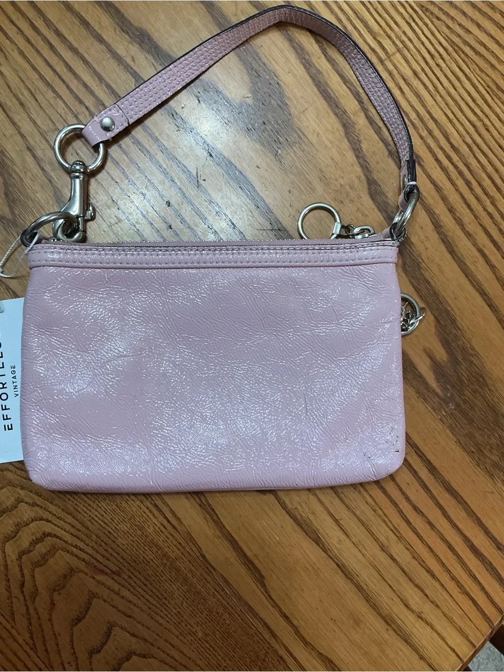 Coach Pink Leather  with Silver Plaque bag